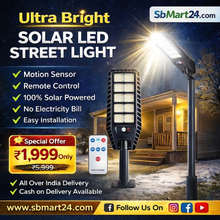 High-Powered Solar LED Street Light with Motion Sensor & Remote Control