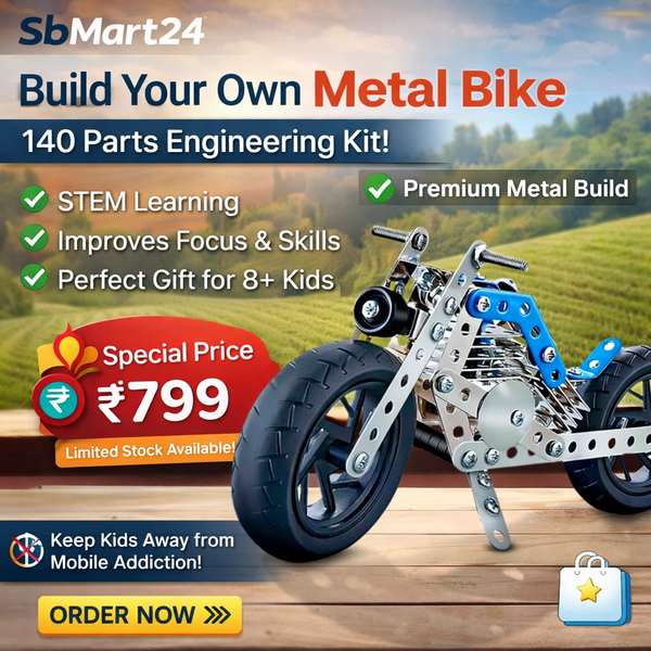 Metal Bike Creative Mechanical Construction Engineering Kit 140 Part Bike Tool